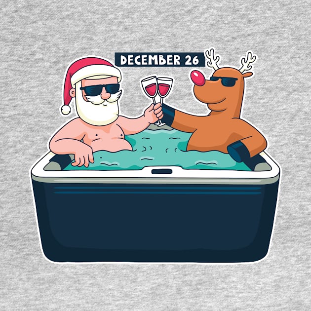 Santa and Rudolph in Hot Tub by SLAG_Creative